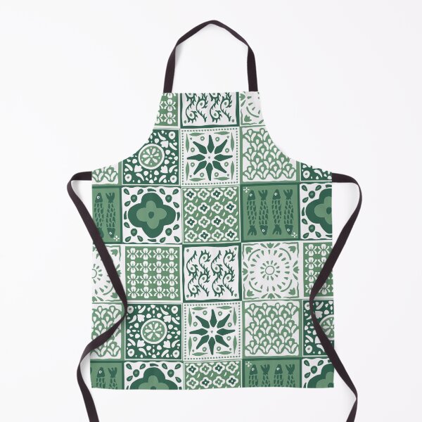 Item preview, Green rustic mediterranean tile pattern designed and sold by Patternandflow.