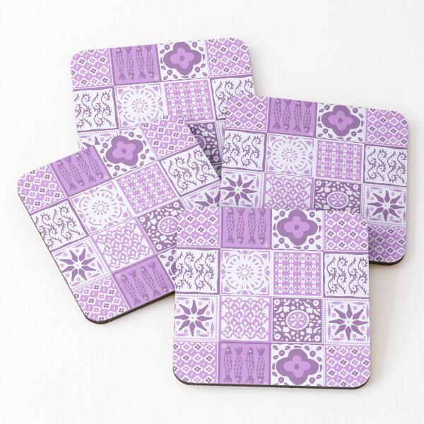 Item preview, Pink rustic mediterranean tile pattern designed and sold by Patternandflow.