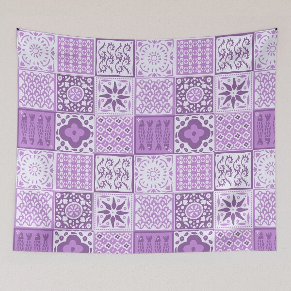 Item preview, Pink rustic mediterranean tile pattern designed and sold by Patternandflow.
