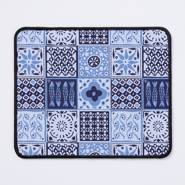 Item preview, Blue rustic mediterranean tile pattern designed and sold by Patternandflow.