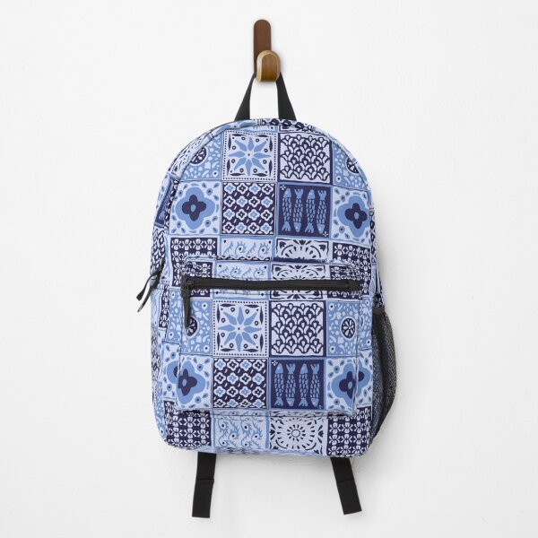 Item preview, Blue rustic mediterranean tile pattern designed and sold by Patternandflow.