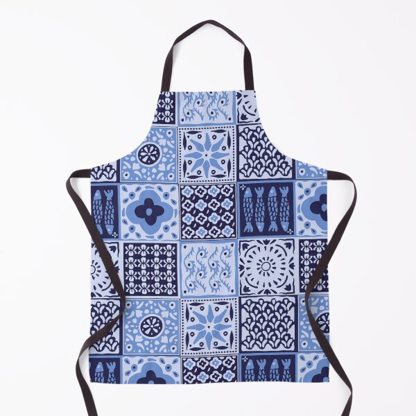 Item preview, Blue rustic mediterranean tile pattern designed and sold by Patternandflow.