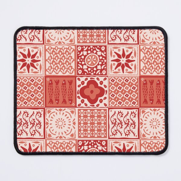 Item preview, Burnt orange rustic mediterranean tile pattern designed and sold by Patternandflow.