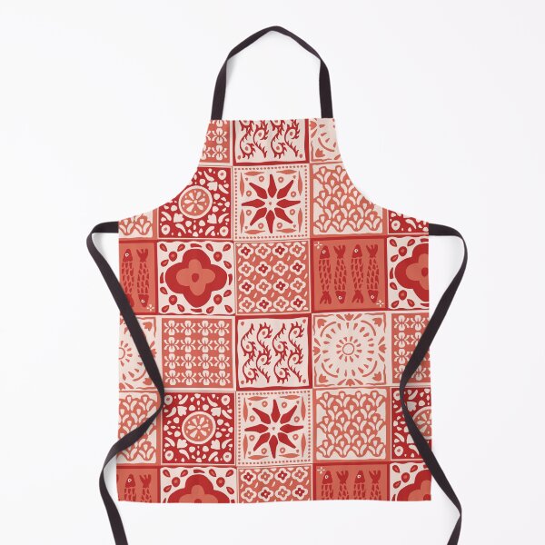 Item preview, Burnt orange rustic mediterranean tile pattern designed and sold by Patternandflow.