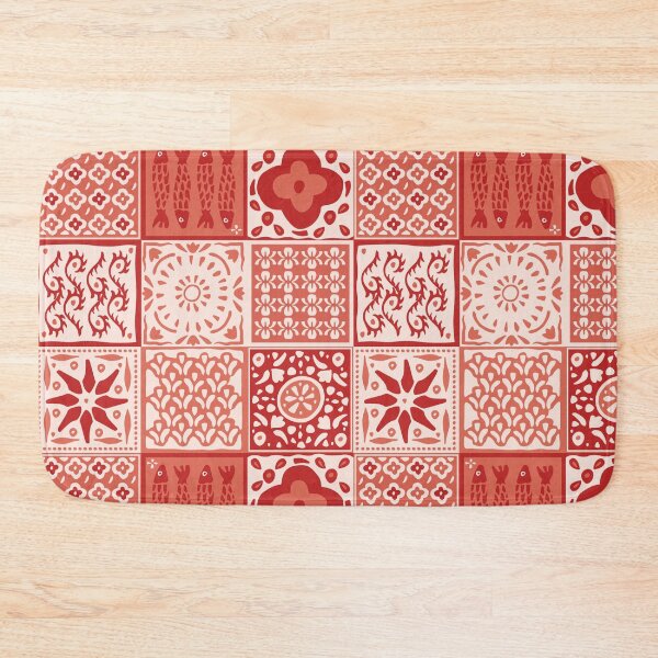 Item preview, Burnt orange rustic mediterranean tile pattern designed and sold by Patternandflow.
