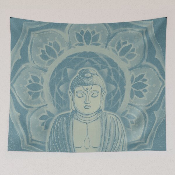 Item preview, Buddha Padma Watercolor - Peacock + Tea designed and sold by Irene Estelle.