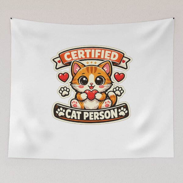 Artikelvorschau, Cute Certified Cat Person Cartoon Cat Design entworfen und verkauft von Wolf Creator.