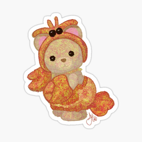 Calico Critter Bear in Lobster Costume Sticker