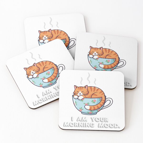 Item preview, I Am Your Morning Mood - Cute Sleeping Cat in Teacup Art designed and sold by Valeriia_Isaieva.