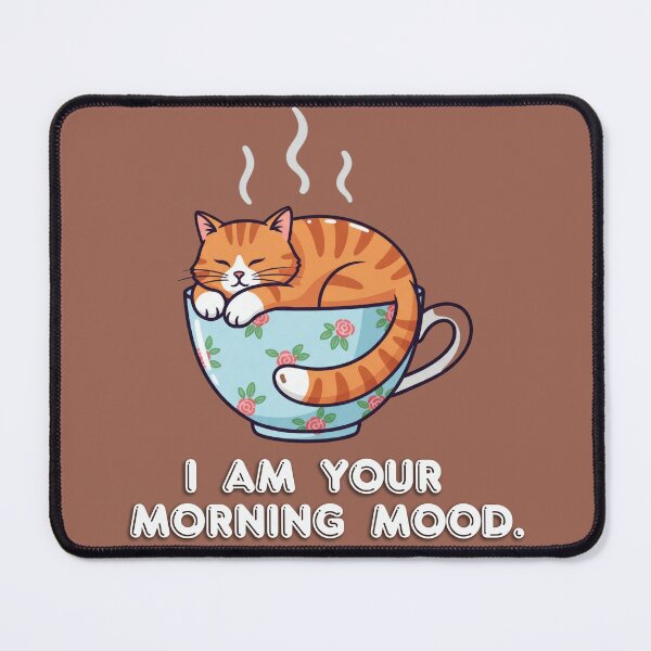 Item preview, I Am Your Morning Mood - Cute Sleeping Cat in Teacup Art designed and sold by Valeriia_Isaieva.