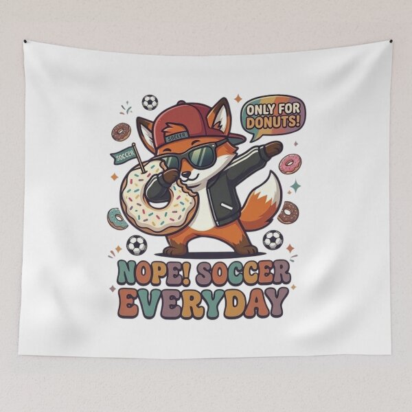 Item preview, Funny Soccer Fox Dabbing Donut Lover Retro Street Soccer designed and sold by Wear Sculpt.