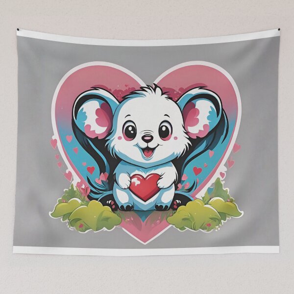 Item preview, Kawaii Mouse Holding Heart of Love designed and sold by CASASIS_MERCH.