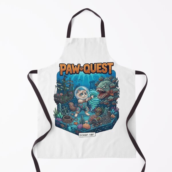 Item preview, Paw Quest Ocean Mage Cat – Pixel RPG Magic Battle Adventure designed and sold by PawMic.