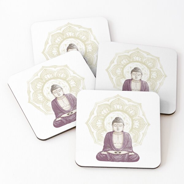 Item preview, Buddha Padma Watercolor - Fawn Earth Beet - Gold Halo designed and sold by Irene Estelle.