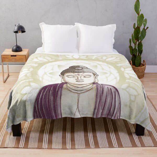 Item preview, Buddha Padma Watercolor - Fawn Earth Beet - Gold Halo designed and sold by Irene Estelle.