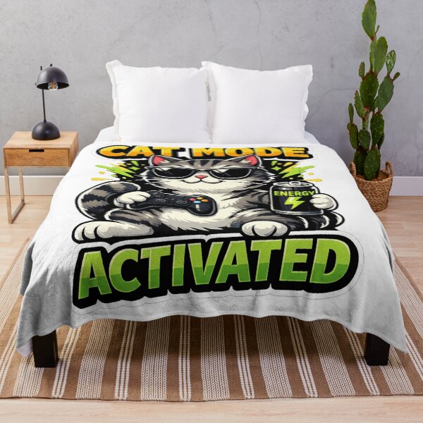 Artikelvorschau, Cool Cat Mode Activated Funny Cat Design entworfen und verkauft von Wolf Creator.