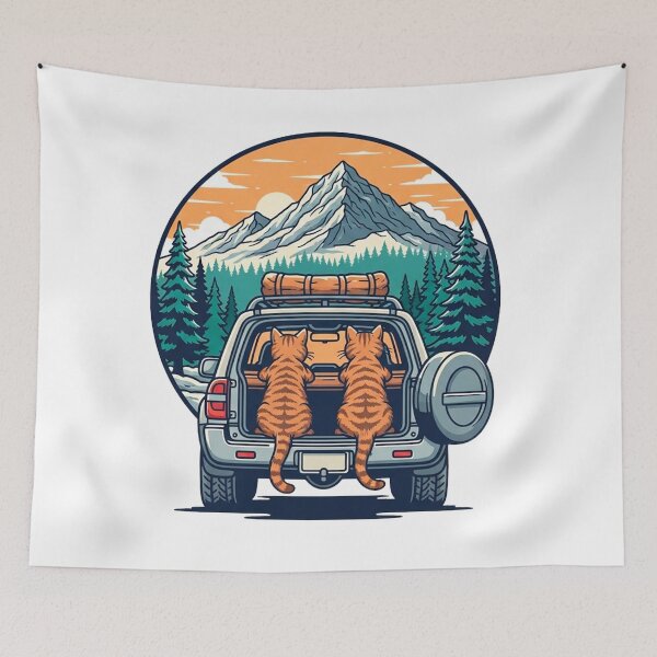 Item preview, Adventure Cats Road Trip Mountain Graphic  designed and sold by Pollock.