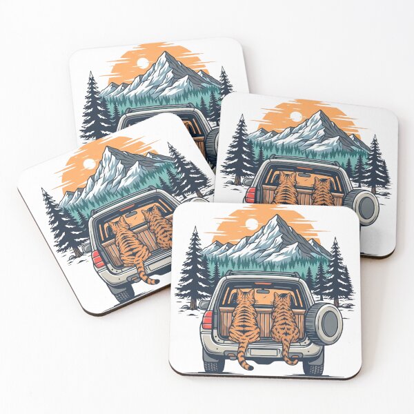 Item preview, Cute Cats in SUV Camping Outdoor Design designed and sold by Pollock.