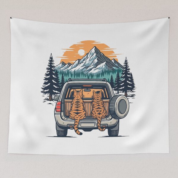 Item preview, Cute Cats in SUV Camping Outdoor Design designed and sold by Pollock.