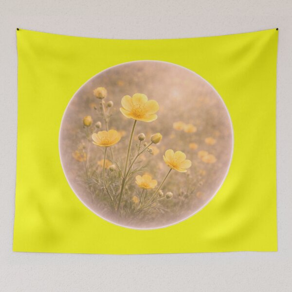Item preview, Golden Meadow Buttercup – Delicate Floral Portrait designed and sold by TheJoyfulPen.
