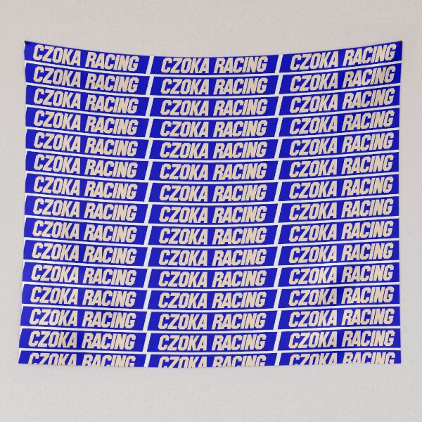 Item preview, Czoka Racing Off White Text Blue Slash designed and sold by Martin Czoka.