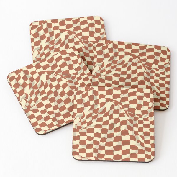 Item preview, Wavy Checkerboard Retro Terracotta - Wavy Checkerboard designed and sold by ViralVibeLab.