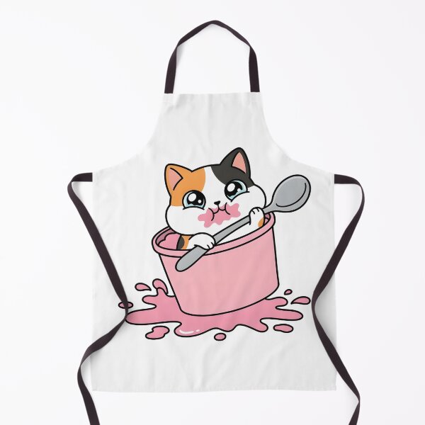 Item preview, Kawaii Calico Cat Eating Giant Ice Cream Funny Heartbreak designed and sold by Inna Myrien.