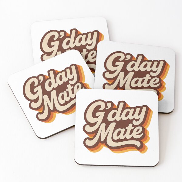 Item preview, G'day Mate - Australian greeting in vintage retro font designed and sold by Rhu Creations.