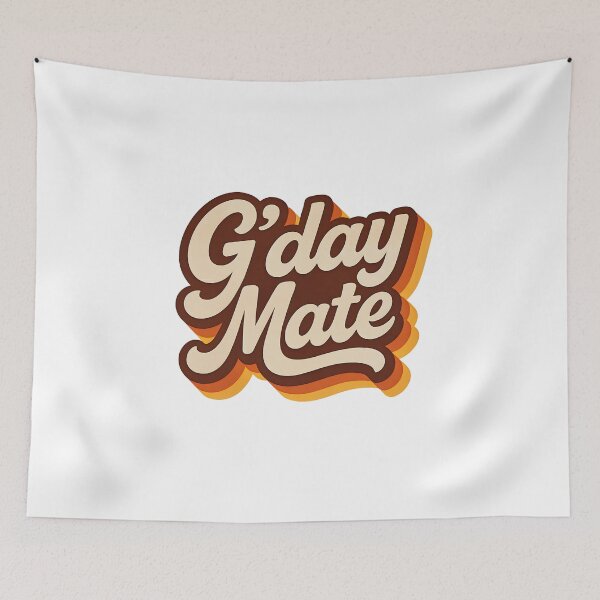 Item preview, G'day Mate - Australian greeting in vintage retro font designed and sold by Rhu Creations.
