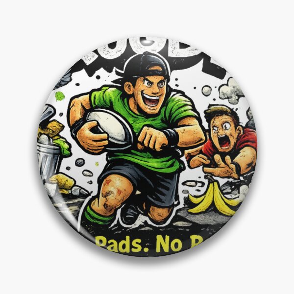 Item preview, Funny Street Rugby No Pads No Ref Just Chaos Cartoon Rugby Player Design designed and sold by Wear Sculpt.