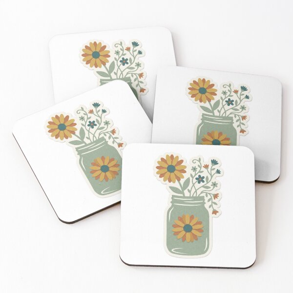 Item preview, Daisy in a Retro Mason Jar designed and sold by belajarubic.