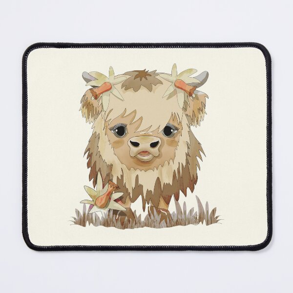 Item preview, Kawaii Highland Cow in Grass Field designed and sold by Karin Taylor.
