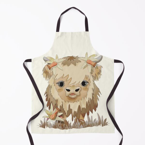 Item preview, Kawaii Highland Cow in Grass Field designed and sold by Karin Taylor.