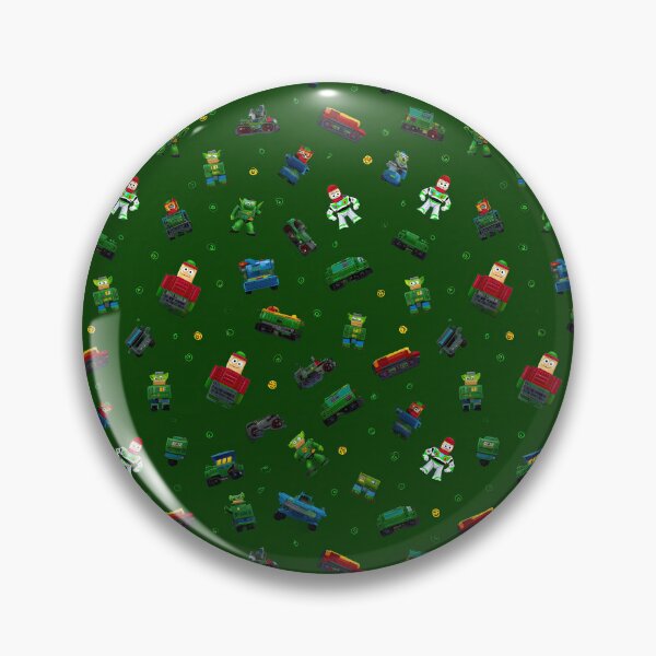 Item preview, Green Pixel Art Robots and Toy Cars Pattern designed and sold by Piotrek0001.