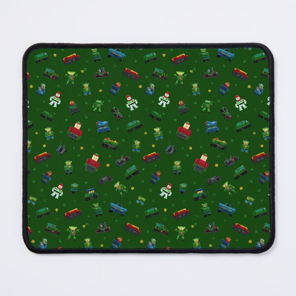 Item preview, Green Pixel Art Robots and Toy Cars Pattern designed and sold by Piotrek0001.