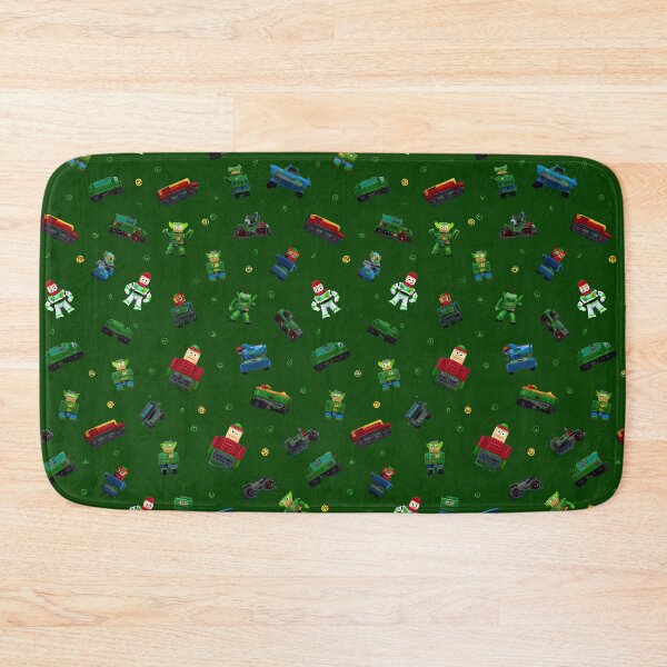 Item preview, Green Pixel Art Robots and Toy Cars Pattern designed and sold by Piotrek0001.