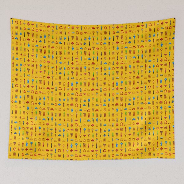 Item preview, Tiny Pixel Art Icons Yellow Seamless Pattern designed and sold by Piotrek0001.