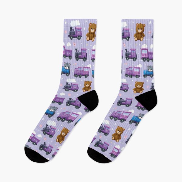 Item preview, Purple Toy Trains and Teddy Bears Pastel Pattern designed and sold by Piotrek0001.