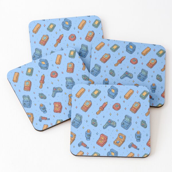 Item preview, Retro Handheld Gaming Consoles Blue Pattern designed and sold by Piotrek0001.
