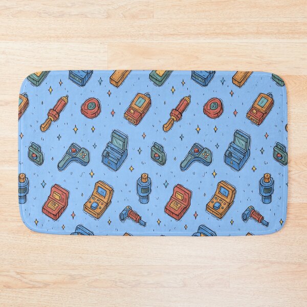 Item preview, Retro Handheld Gaming Consoles Blue Pattern designed and sold by Piotrek0001.