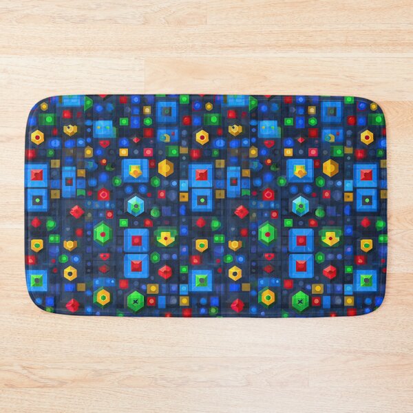 Item preview, Retro Arcade Pixel Art Blocks Dark Blue Pattern designed and sold by Piotrek0001.