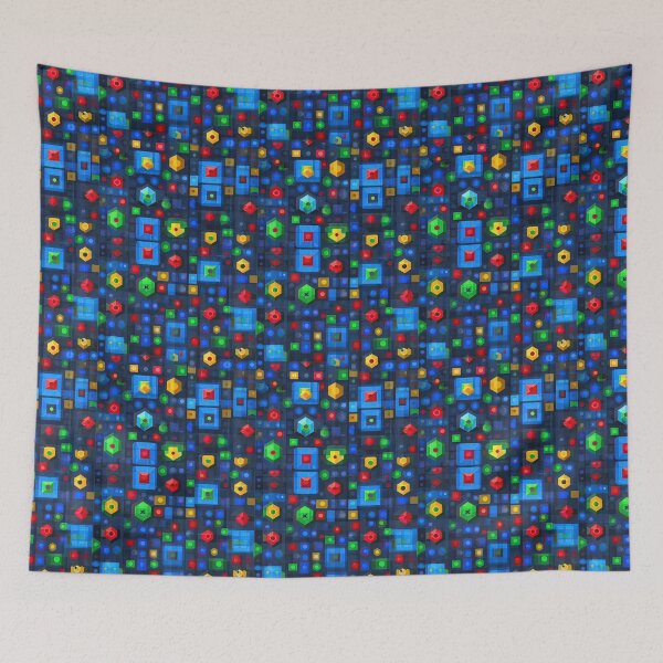 Item preview, Retro Arcade Pixel Art Blocks Dark Blue Pattern designed and sold by Piotrek0001.