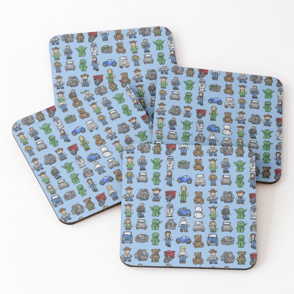 Item preview, Pixel Art Urban Characters and Cars Blue Pattern designed and sold by Piotrek0001.