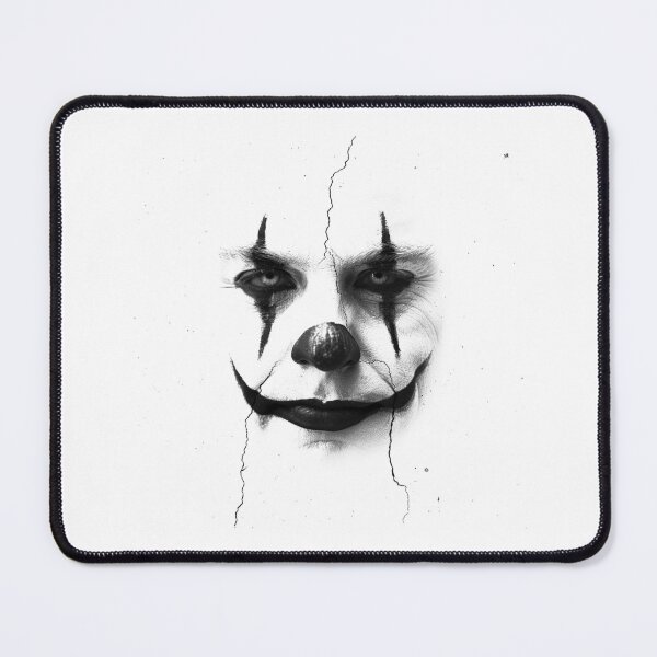 Item preview, Creepy Cracked Clown Face Black and White Horror Art designed and sold by inkoutninja.