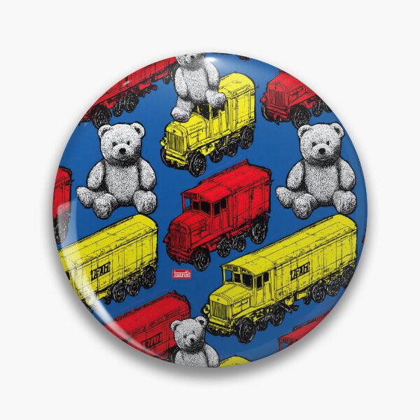Item preview, Colorful Freight Toy Trains Dark Blue Pattern designed and sold by Piotrek0001.