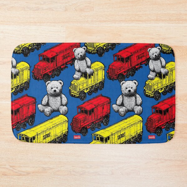 Item preview, Colorful Freight Toy Trains Dark Blue Pattern designed and sold by Piotrek0001.