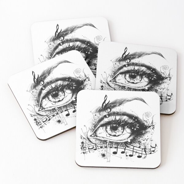 Item preview, Musical Eye Abstract Black and White Ink Art designed and sold by inkoutninja.