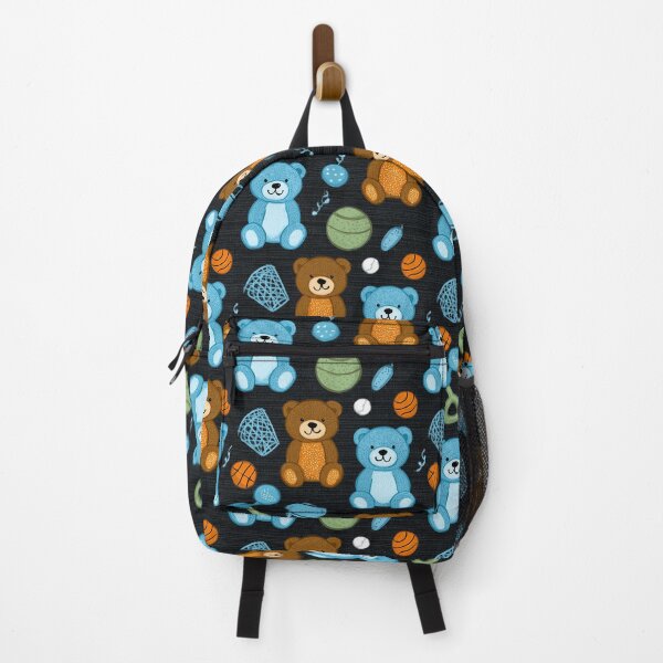 Item preview, Blue Teddy Bears and Basketballs Dark Pattern designed and sold by Piotrek0001.