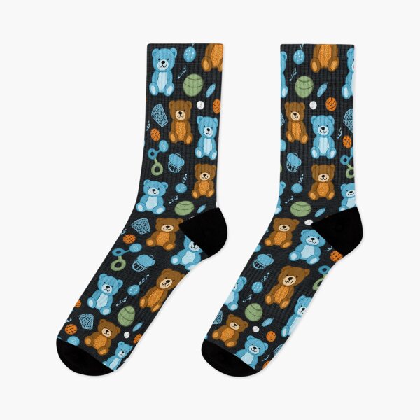 Item preview, Blue Teddy Bears and Basketballs Dark Pattern designed and sold by Piotrek0001.
