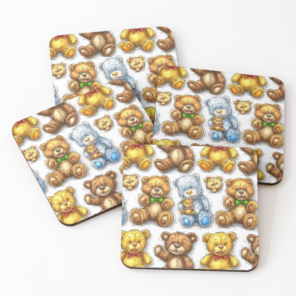 Item preview, Fluffy Brown and White Teddy Bears Pattern designed and sold by Piotrek0001.